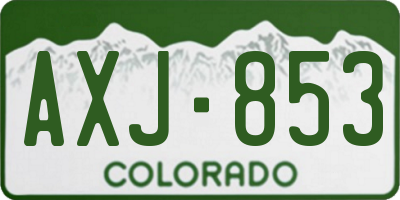 CO license plate AXJ853