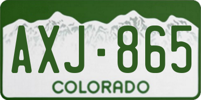 CO license plate AXJ865