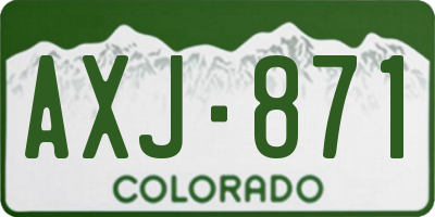 CO license plate AXJ871