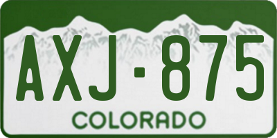 CO license plate AXJ875
