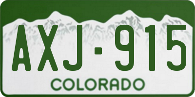 CO license plate AXJ915
