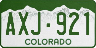 CO license plate AXJ921