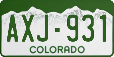 CO license plate AXJ931