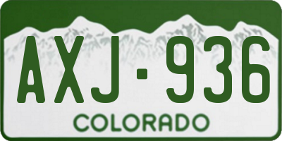 CO license plate AXJ936