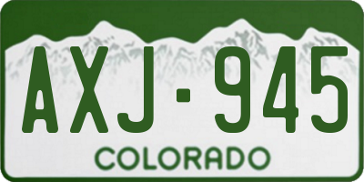 CO license plate AXJ945