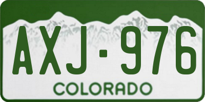 CO license plate AXJ976