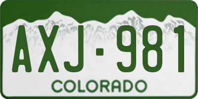 CO license plate AXJ981