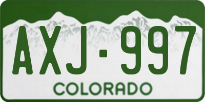 CO license plate AXJ997