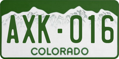 CO license plate AXK016