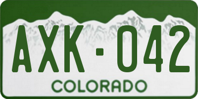 CO license plate AXK042