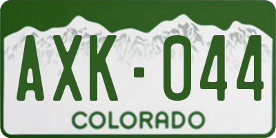 CO license plate AXK044
