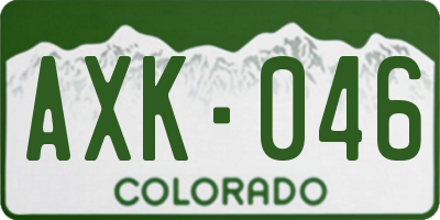 CO license plate AXK046