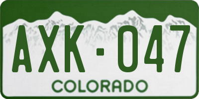 CO license plate AXK047