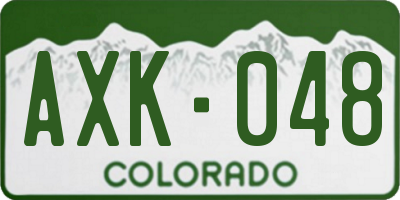 CO license plate AXK048