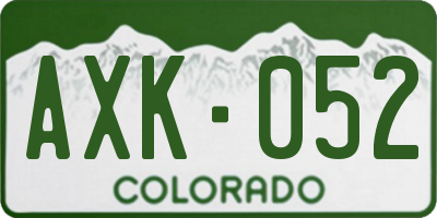 CO license plate AXK052