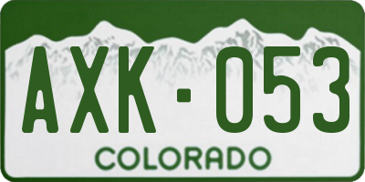 CO license plate AXK053