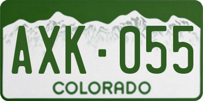 CO license plate AXK055