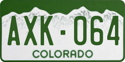 CO license plate AXK064