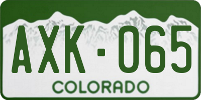 CO license plate AXK065