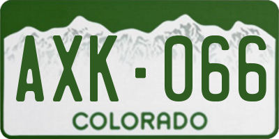CO license plate AXK066
