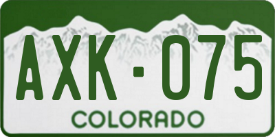 CO license plate AXK075