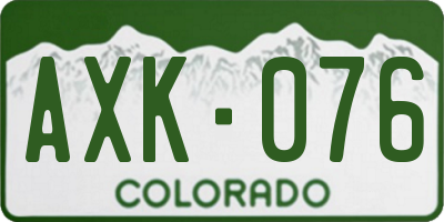 CO license plate AXK076