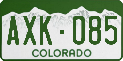CO license plate AXK085