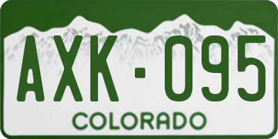 CO license plate AXK095