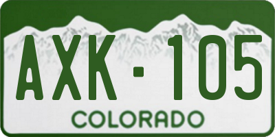 CO license plate AXK105