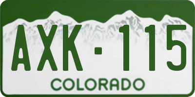 CO license plate AXK115