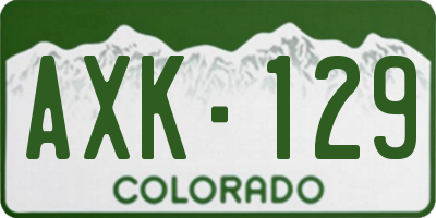 CO license plate AXK129