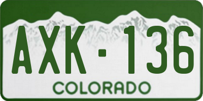 CO license plate AXK136