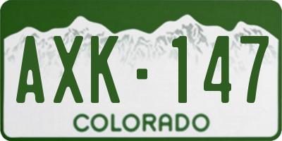CO license plate AXK147