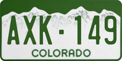 CO license plate AXK149