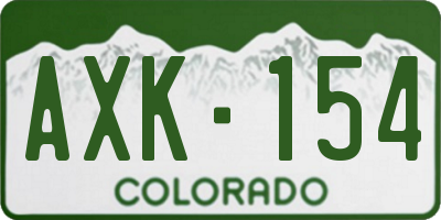 CO license plate AXK154