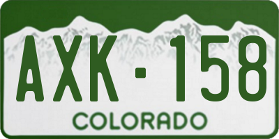 CO license plate AXK158
