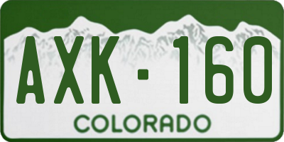 CO license plate AXK160