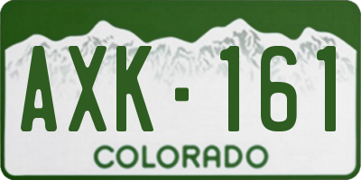 CO license plate AXK161