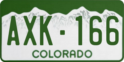 CO license plate AXK166