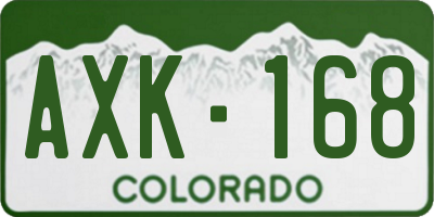 CO license plate AXK168