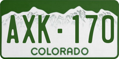 CO license plate AXK170