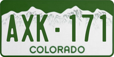 CO license plate AXK171
