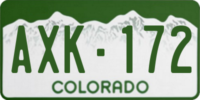 CO license plate AXK172