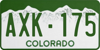 CO license plate AXK175