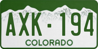 CO license plate AXK194