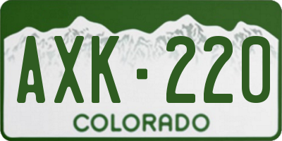 CO license plate AXK220