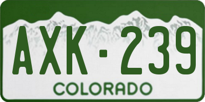 CO license plate AXK239
