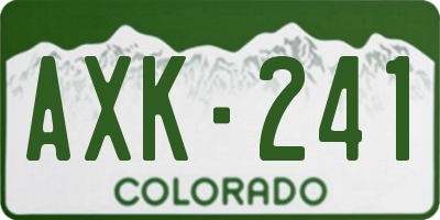 CO license plate AXK241