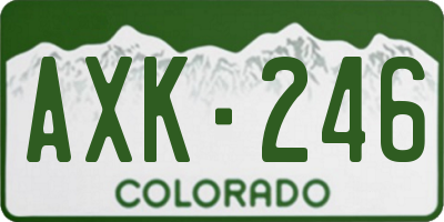 CO license plate AXK246
