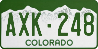 CO license plate AXK248